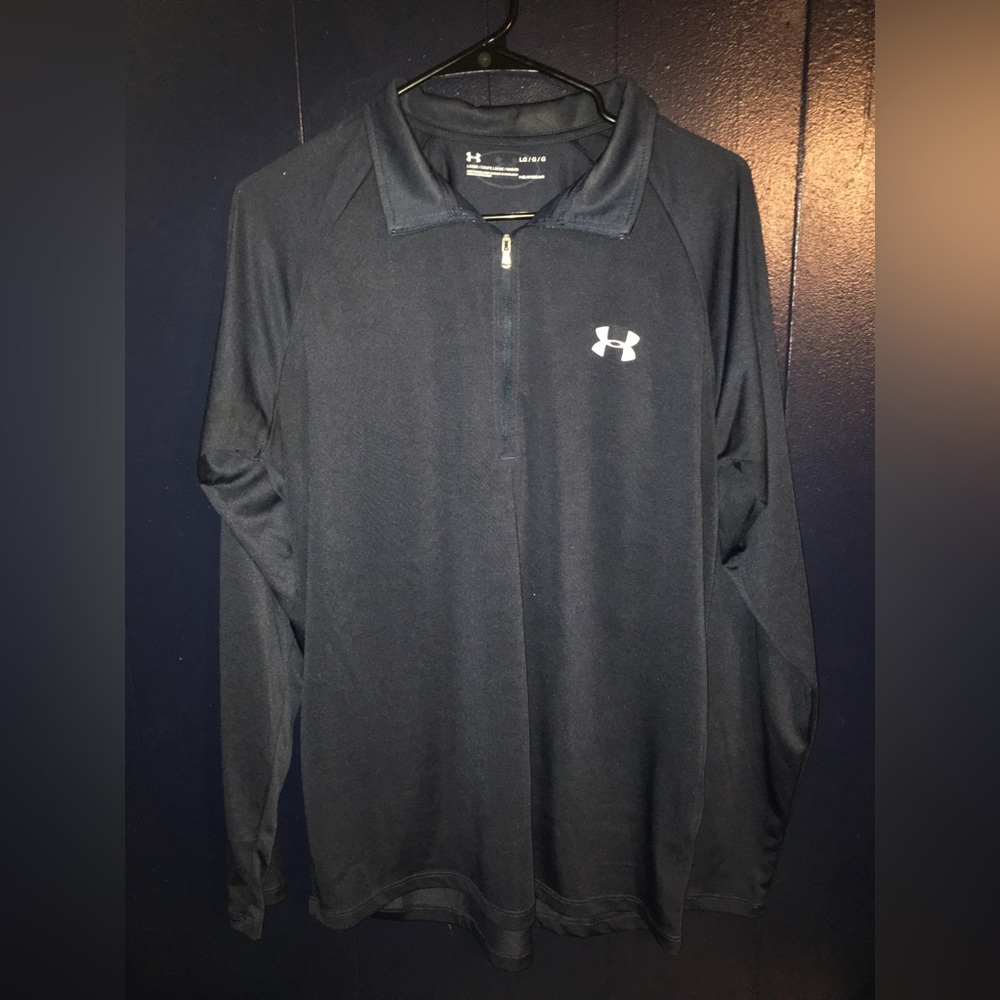 Under Armour Heat Gear 1/4 Zip Long Sleeve Polo Shirt Large